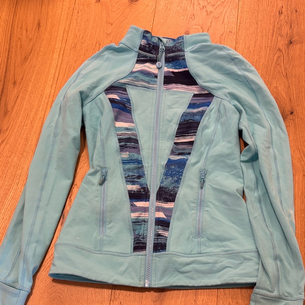 Ivivva Light Blue Jacket with Patterned Accents